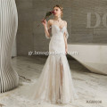 Λευκό Vestidos de Novia cappedasdasd γοργόνα κομψό γάμο dres2s5